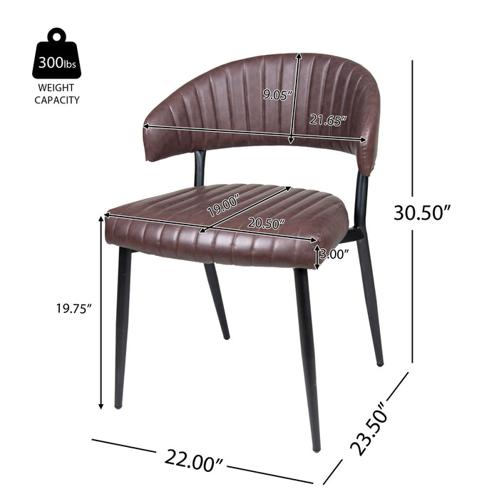 5 Pieces Modern Faux Leather And Metal Dining Set