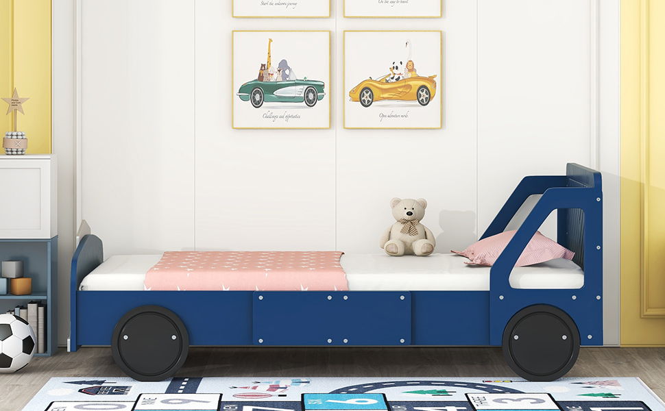 Car Shaped Platform Bed With Wheels