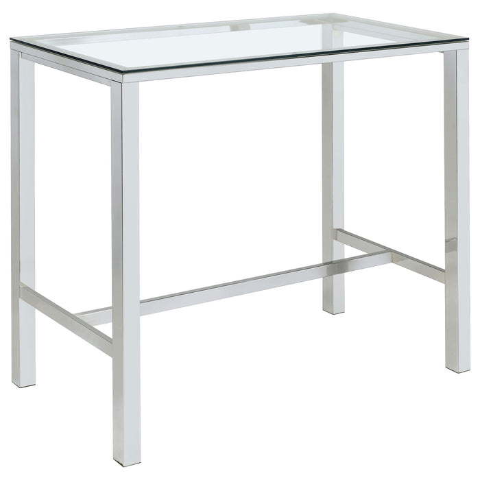 Garbo - 5 Piece Bar Set With Stools - Chrome