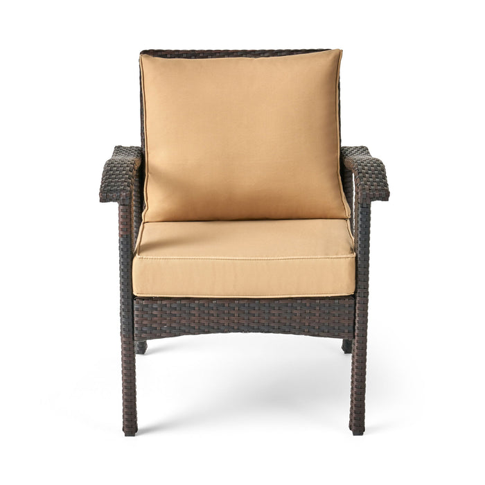 Honolulu - Club Chair (Set of 2) With Weather Resistant Wicker And Cushions - Brown / Tan