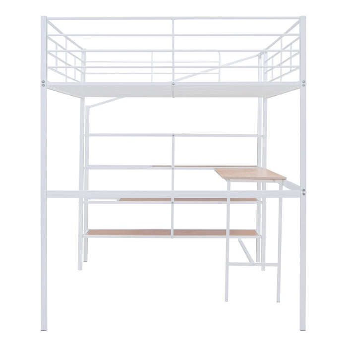Loft Bed With Desk And Lateral Storage Ladder