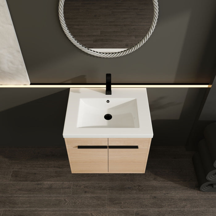 Bathroom Vanity Set With Resin Countertop Sink, 2 Doors