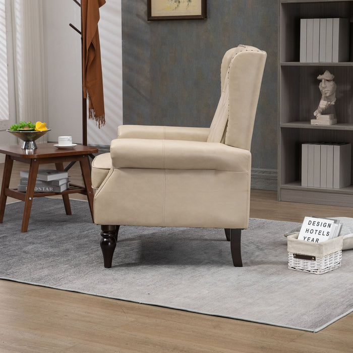 Modern Accent Armchair With Sturdy Wood Legs