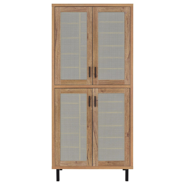 Teller 80-inch 4-door Tall Shoe Storage Cabinet Natural Oak