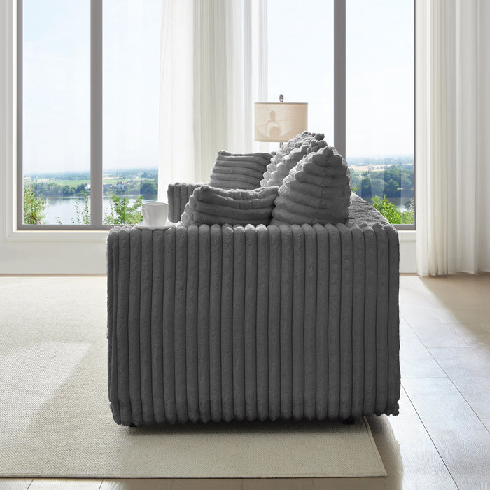 Modern Comfy Upholstered 4 Seat Sofa Cloud Couch,Deep Seat With Soft Pillows