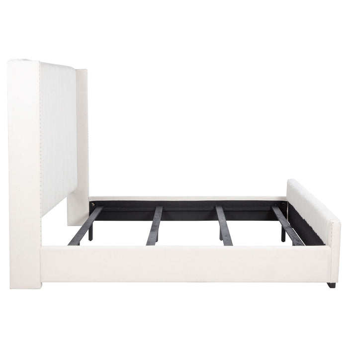 Natasha 65-inch Upholstered California King Bed Cream
