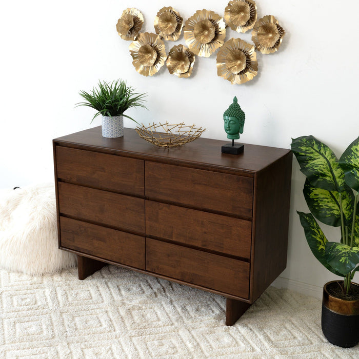 Dubrovnik - Mid-Century Modern Dresser With 6 Drawers - Brown