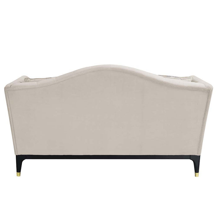 Tayden - Loveseat With 4 Pillows - Beige Velvet