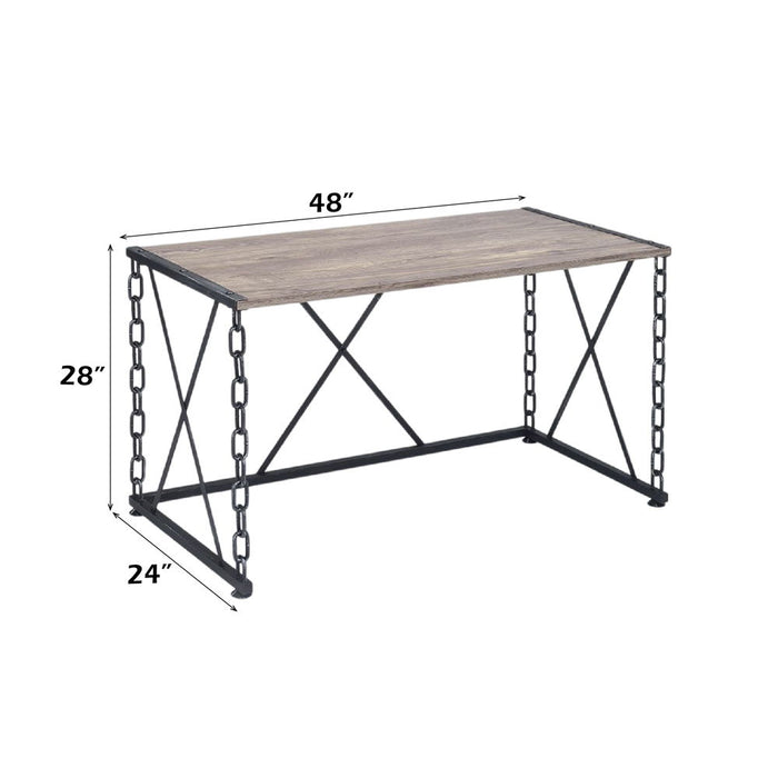 Jodie - Console Table (Same 92248) - Rustic Oak & Antique Black