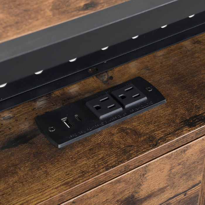 Modern Platform Bed, USB Charging Station, 2 Drawers, LED Lights