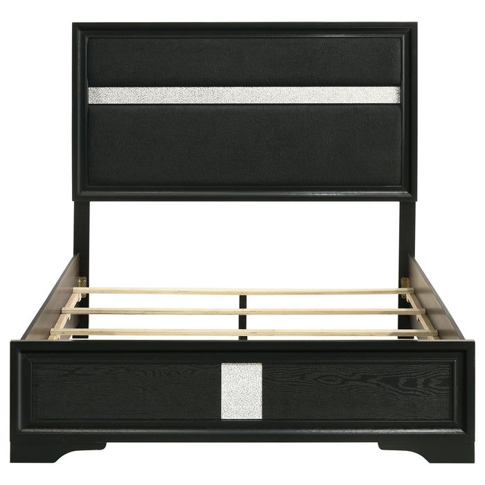 Miranda 54-inch Upholstered Full Panel Bed Black