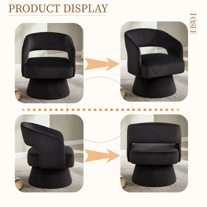 Swivel Barrel Chair With 360 Degree Rotation