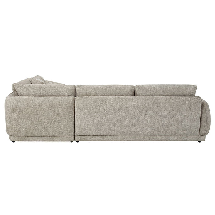 Jonina - Sectional Sofa With 4 Pillows - Beige Chenille