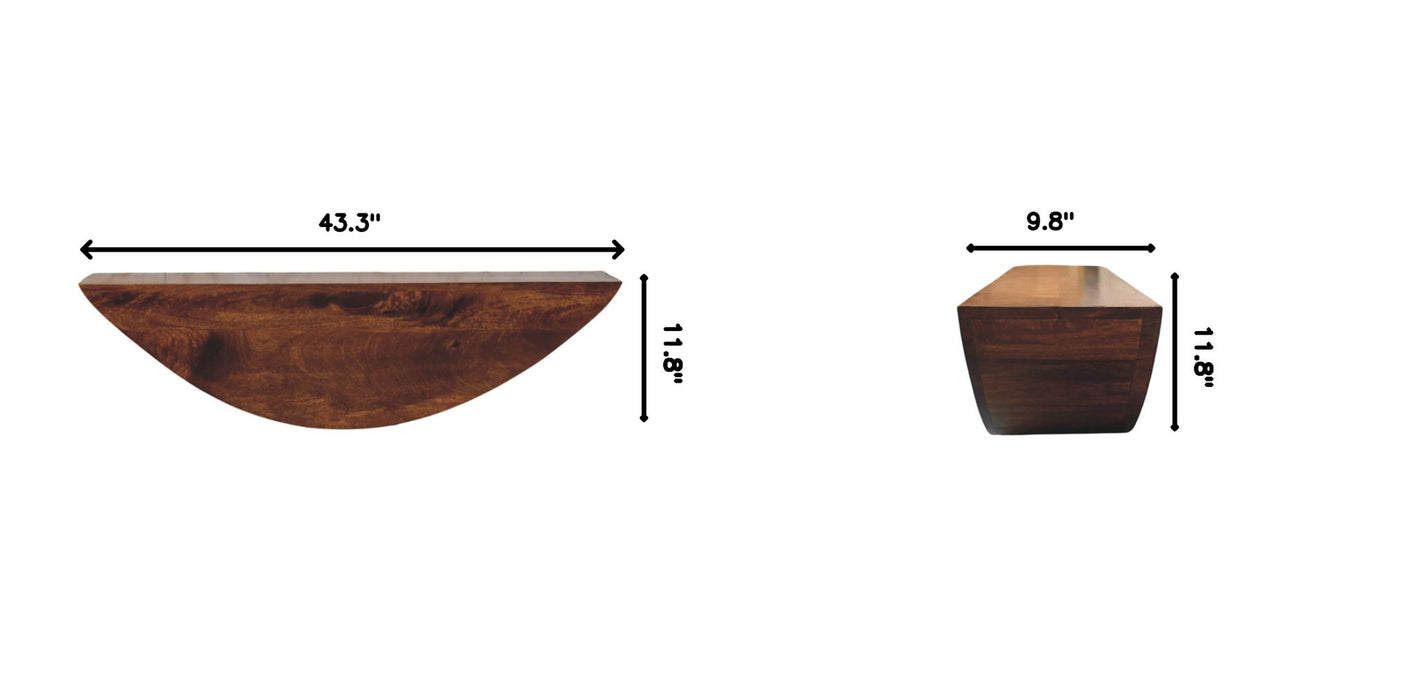 Crescent Floating Wall Shelf - Brown