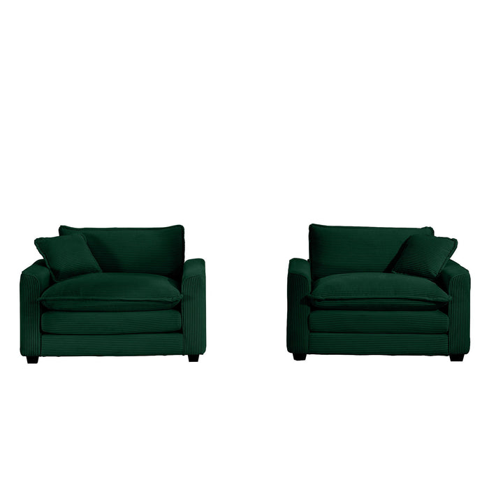 Modern Classic Fabric Single Chair Deep Seat Sofa With Pillow