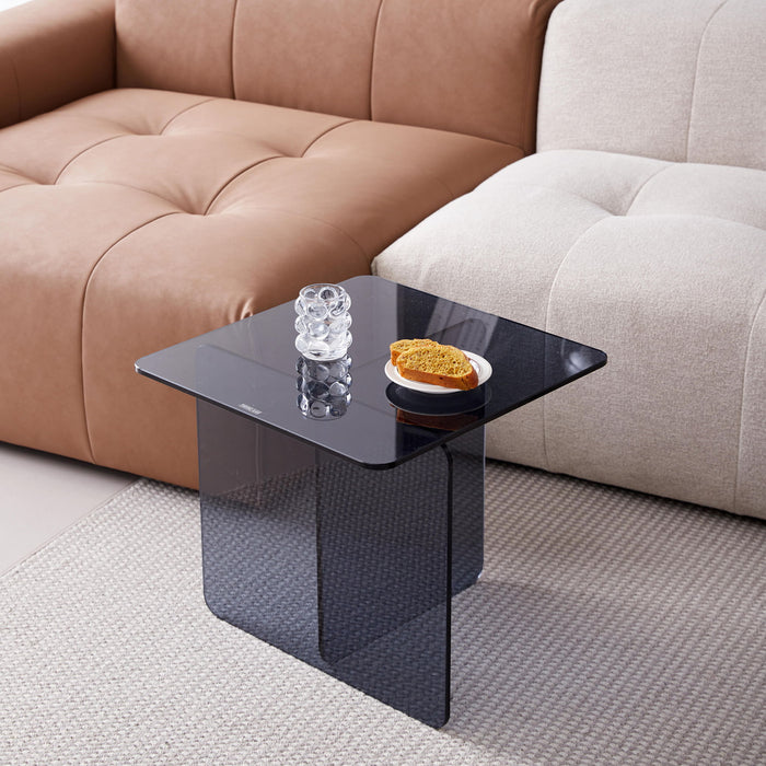 Modern Transparent Tempered Glass Sidetable