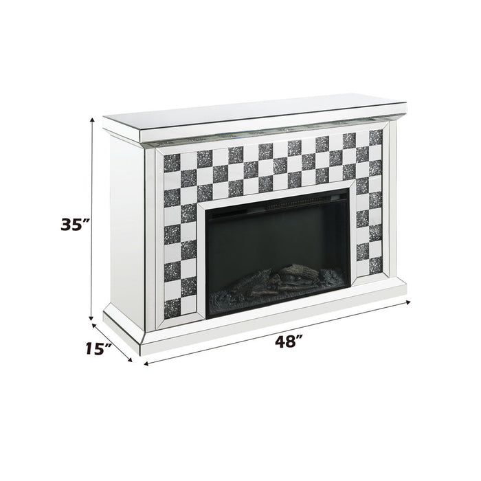 Noralie - Fireplace - Faux Diamonds & Mirrored