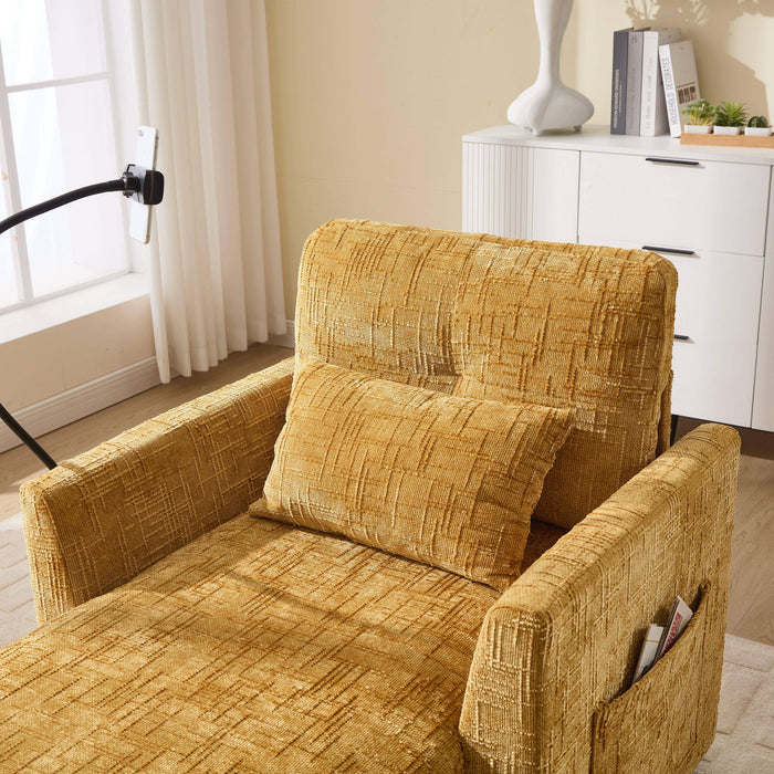 Multifunctional Chenille Recliner Sofa With Storage And Phone Bracket