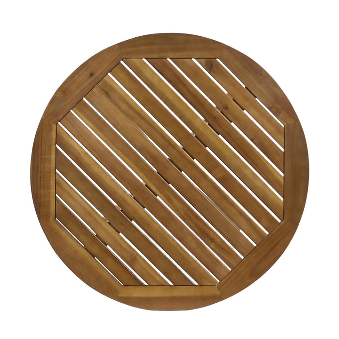 Stamford - Outdoor Bistro Table Acacia Wood X - Base - Teak