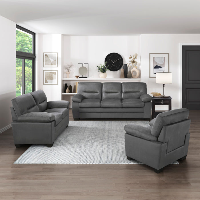 Modern Sleek Design Living Room Furniture 1 Piece Sofa Dark Gray Fabric Upholstered Comfortable Plush Seating