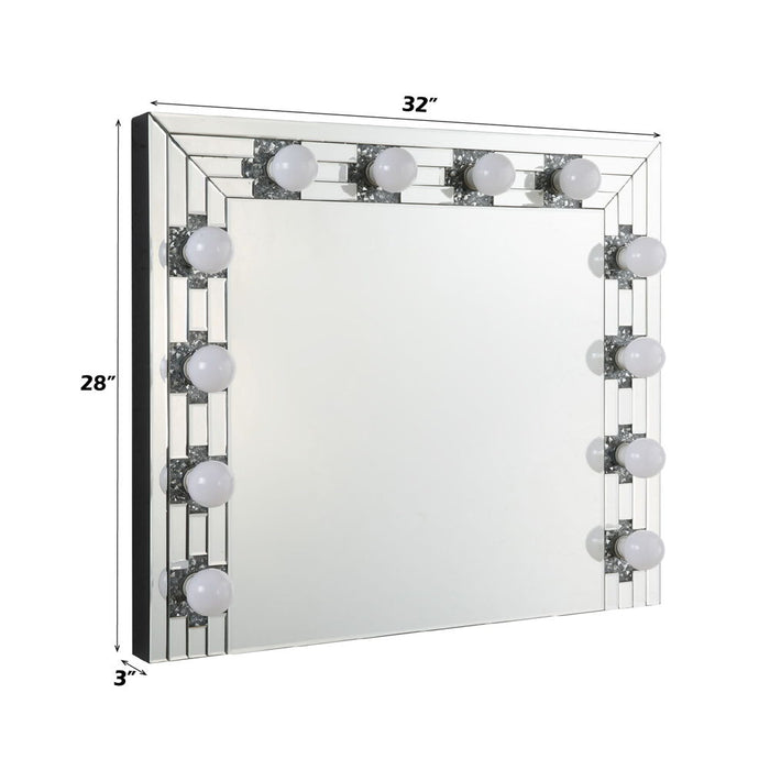 Noralie - Accent Mirror - Faux Diamonds & Mirrored