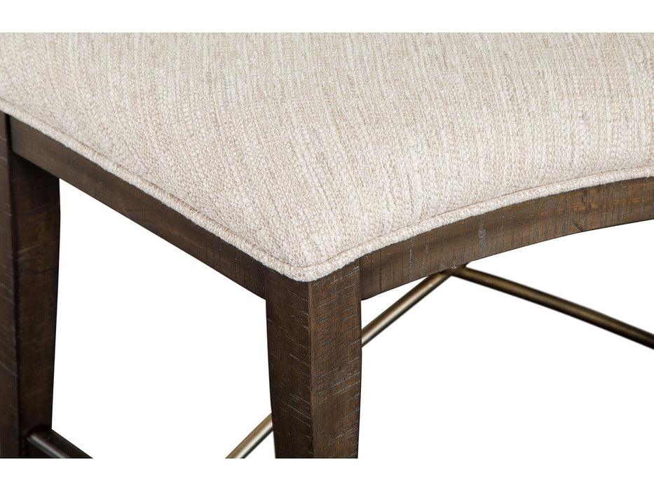 Westley Falls - Curved Bench With Upholstered Seat - Graphite