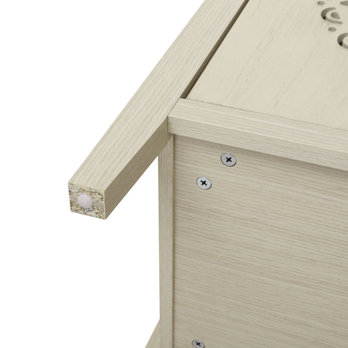 Hollow Carved 2 Door Accent Cabinet Sideboard Buffet Storage Cabinet With Adjustable Shelf For Entryway Living Room Bedroom - Natural