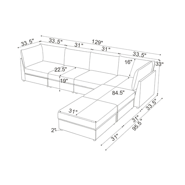 Modern Reversible Modular Sectional
