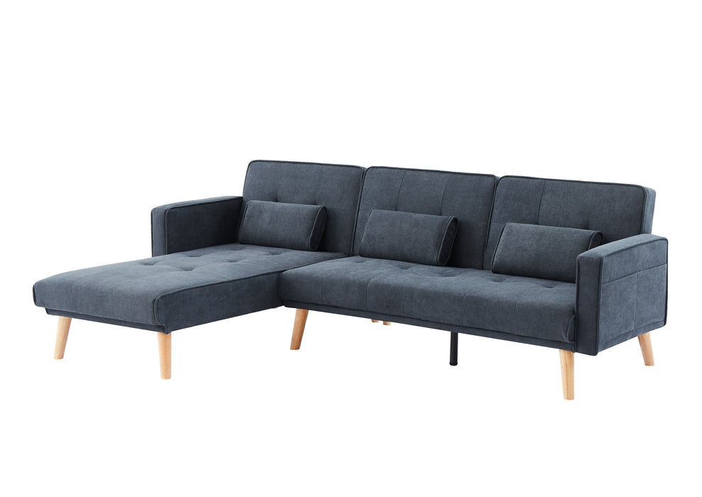 Convertible Sectional Sofa Sleeper, Left Facing L-Shaped Sofa Counch For Living Room - Dark Gray