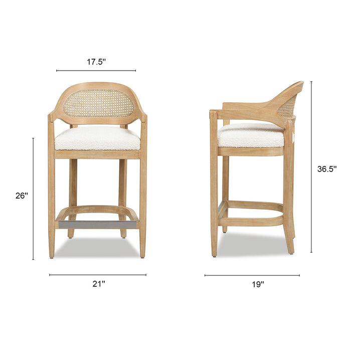 Americana - Mid-Century Modern Cane Back Counter Stool