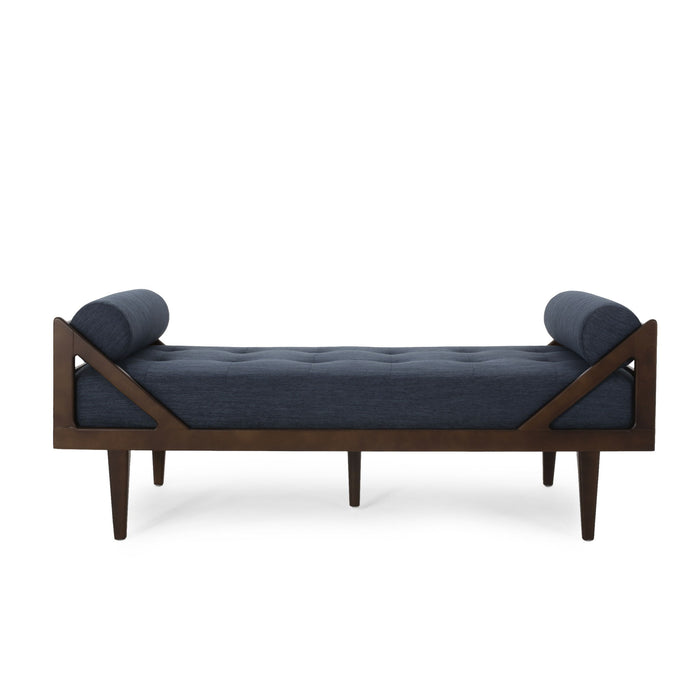 Chic Contemporary Chaise Lounge With Button Tufting And Bentwood Structure