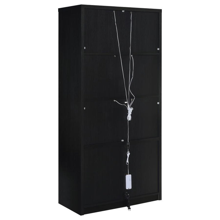 Riva - 4-Door Tall Accent Display Cabinet LED Lighting - Black