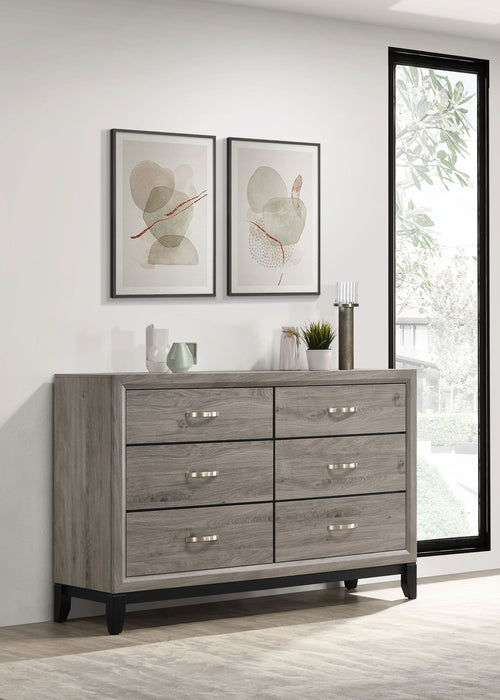 Valen 6-drawer Bedroom Dresser Cabinet Light Taupe