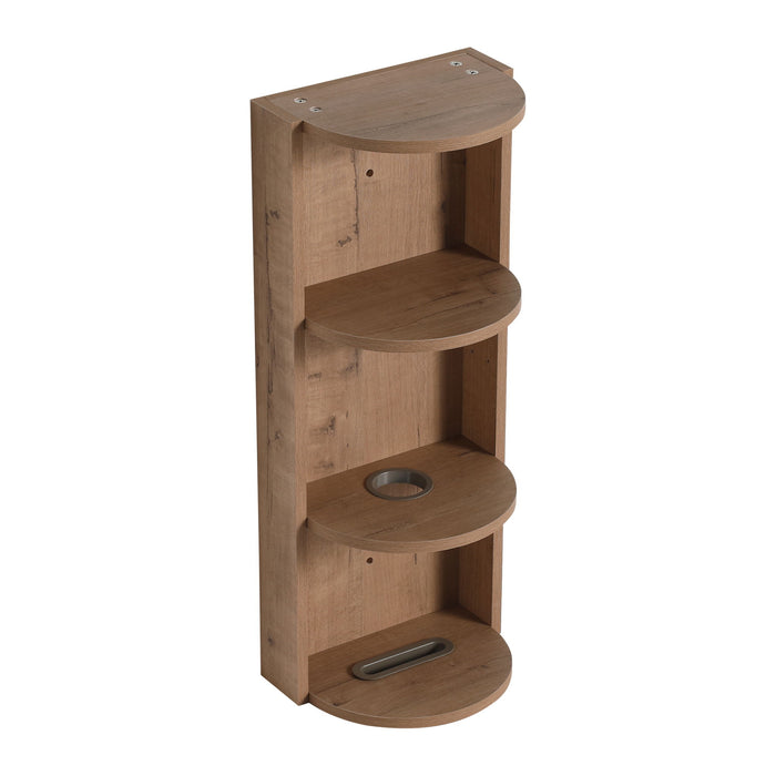 Modern Wall Mounted Bathroom Vanity With Sink And Storage Rack Soft Close Doors Plywood - Imitative Oak