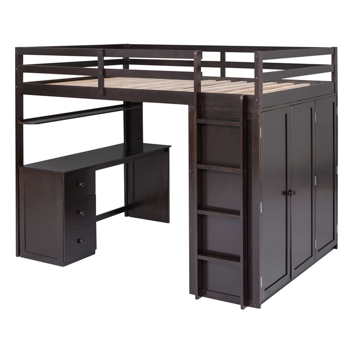 Loft Bed With Drawers, Desk, And Wardrobe