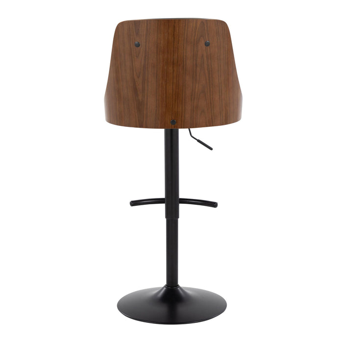 Gianna - Mid Century Modern Adjustable Barstool, Swivel With Rounded T Footrest (Set of 2)