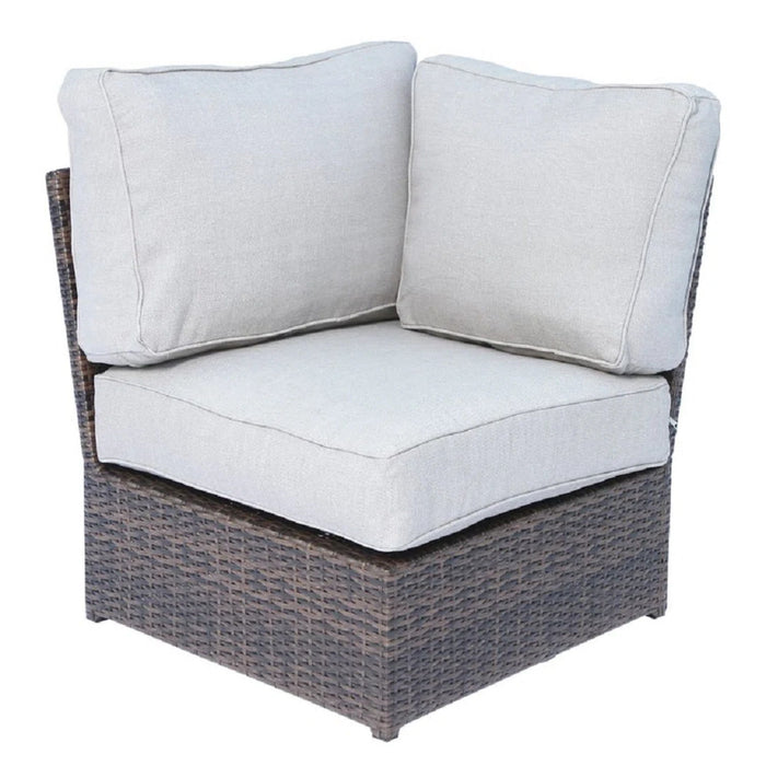 Outdoor Wicker Sectional With Weather Resistant Cushions And Table