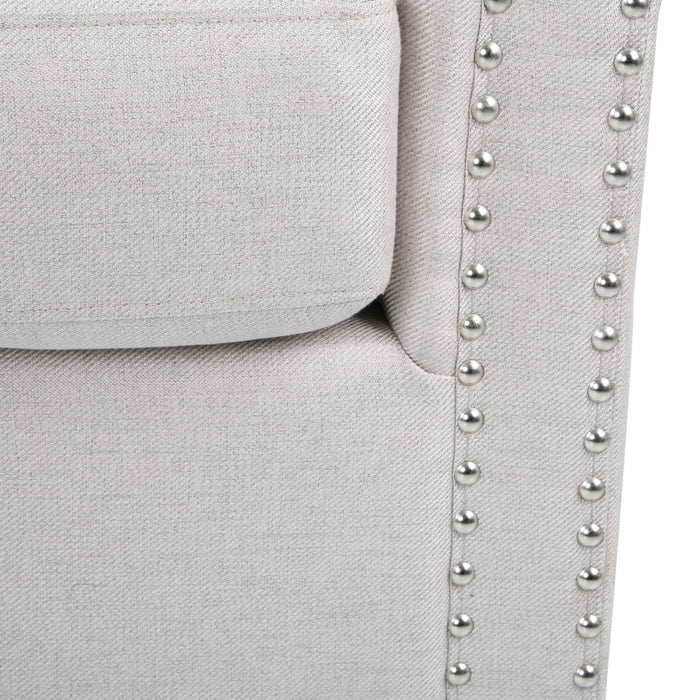 Modern Upholstered Swivel Club Chair With Nailhead Trim