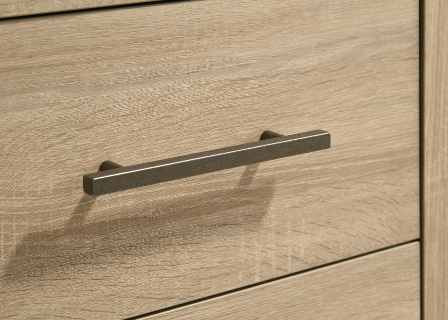 Arielle - 2-Drawer Bedroom Nightstand With Casters - Light Oak