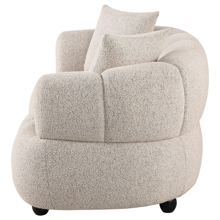 Whitney Contemporary Channel Tufted Woven Fabric Upholstered Loveseat
