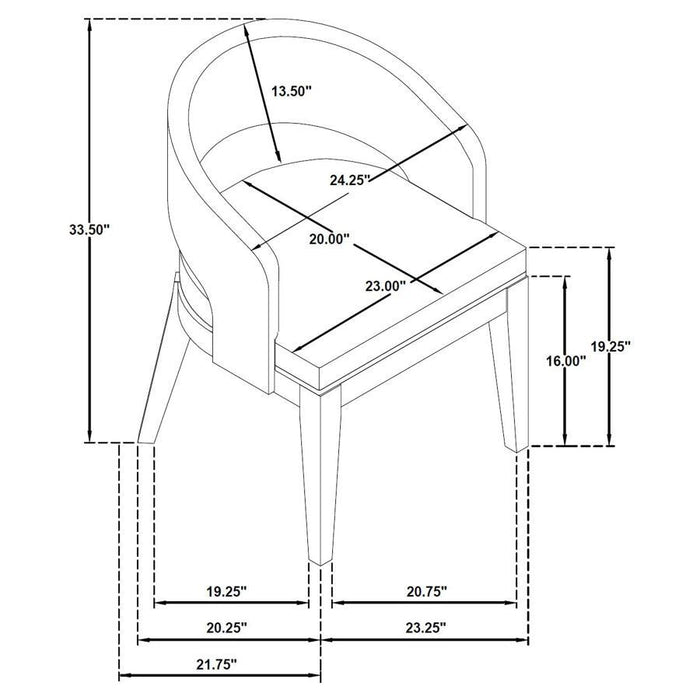 Leandro - Upholstered Dining Arm Chair (Set of 2) - Burnished Black / Cream