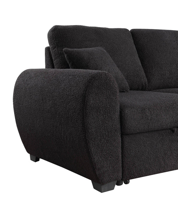Veronica - Reversible Sleeper Sectional Sofa With Storage Chaise - Black