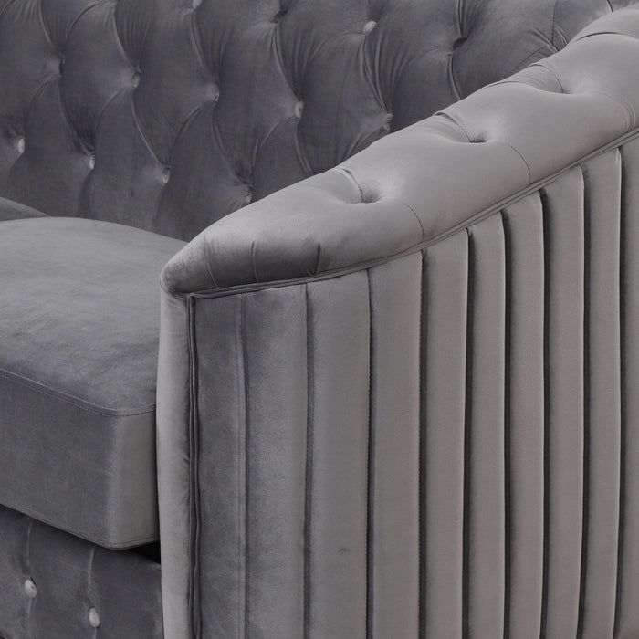 Upholstered Loveseat Sofa With Thick Removable Seat Cushion