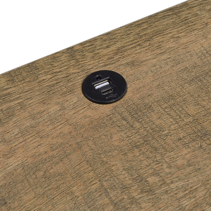 Transitional Nightstand With Dual USB Charging And Motion Sensor Light