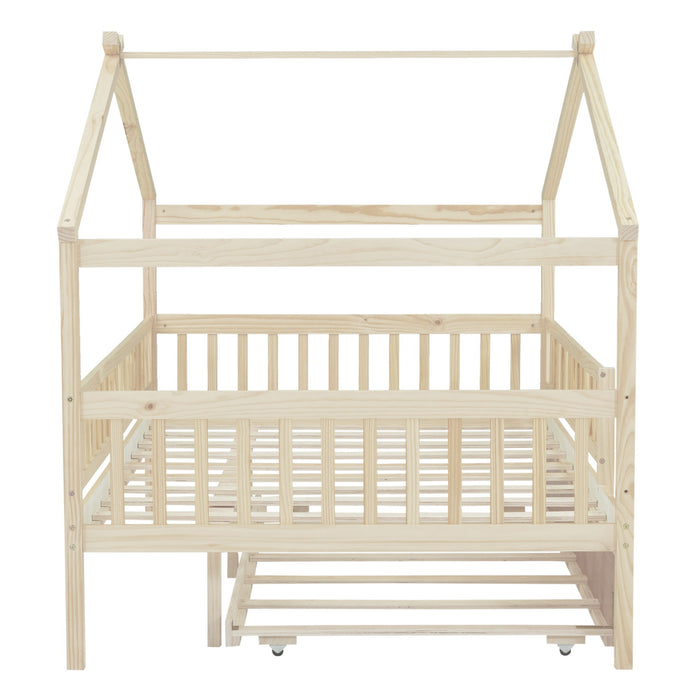 Creativity House Bed With Twin Size Trundle