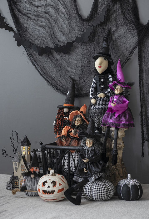 Halloween Sitting Witch Decor - Black