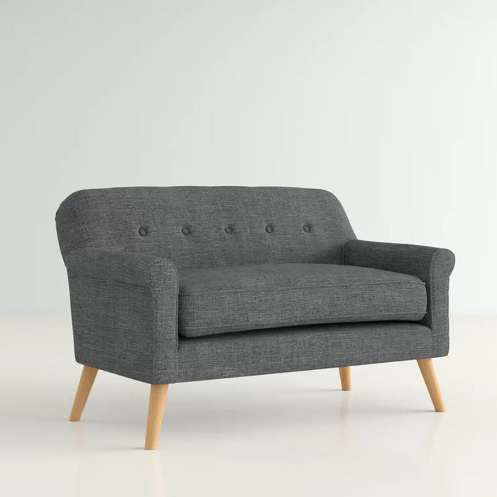 Classic Loveseat With Rolled Armrests And Button Tufting