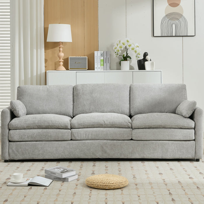 Cozy Upholstered 3 Seater Sofa Plush Cushion For Living Room