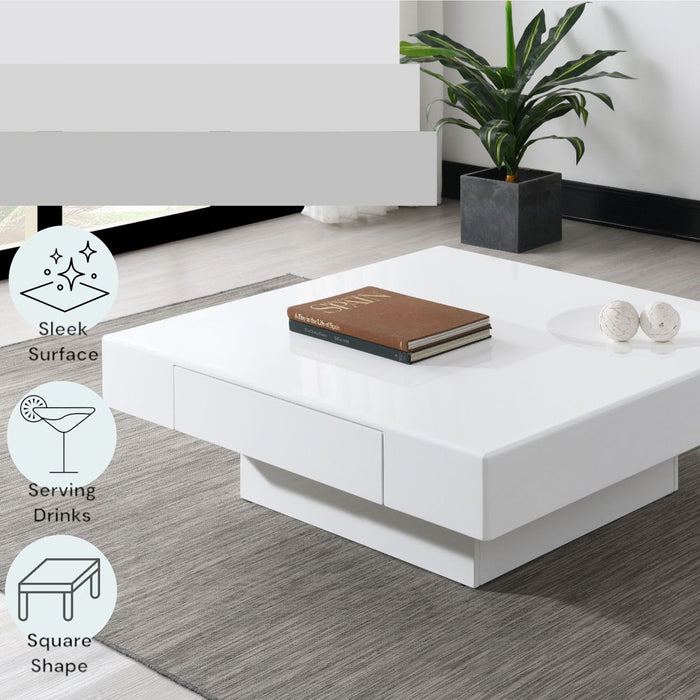 Khaim - Coffee Table - White High Gloss