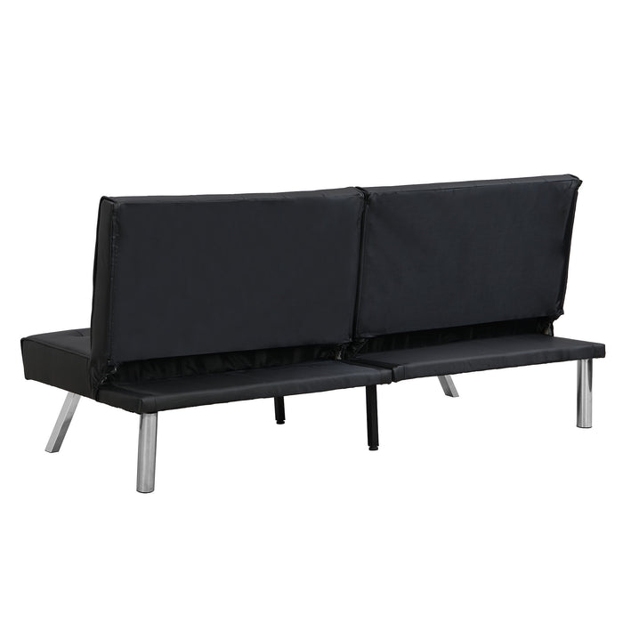 Contemporary Wood Frame Sofa Bed With Stainless Legs - Black